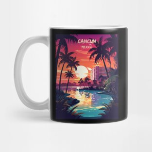 Cancun, Mexico, Beach, Water, Sand, Travel Print Mug